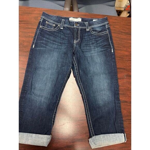 BKE Denim Harper Stretch Cuffed Cropped Jean Capri Size 34 in Peterson - Picture 1 of 9